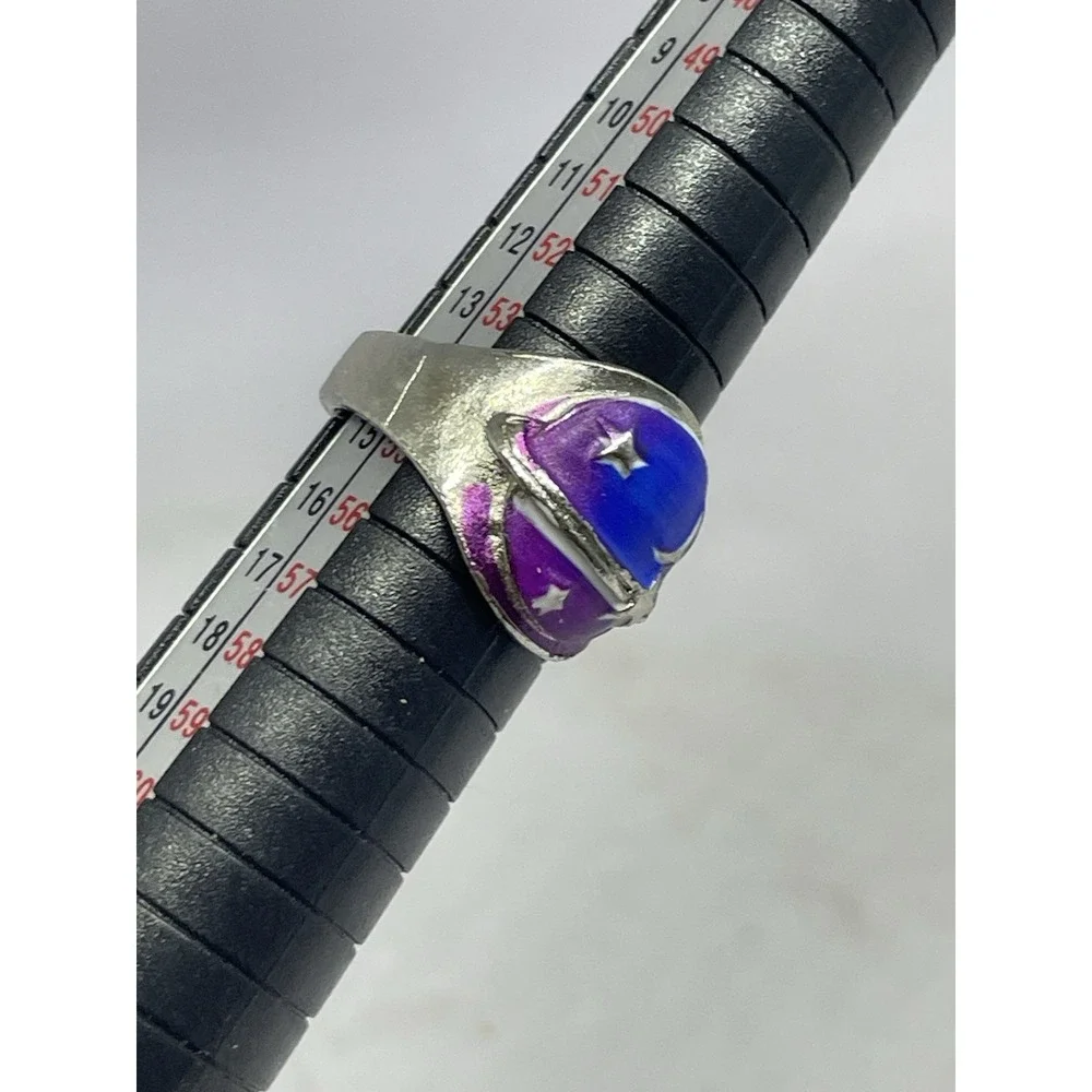 Hot Topic Moon & Stars Ring Size 7 Blue Purple Mystical Women Teens